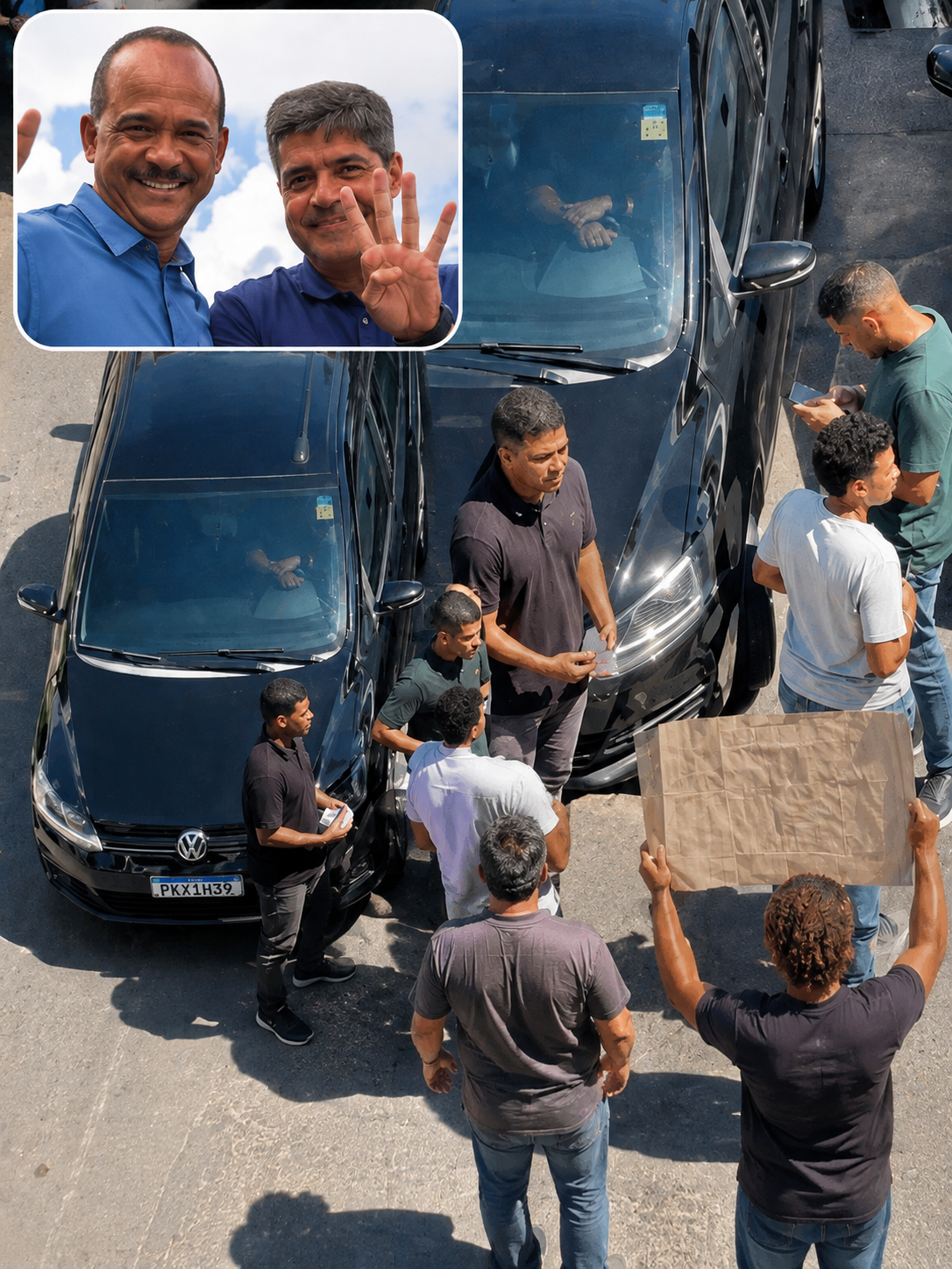 ASSESSORES LIGADOS A ELINALDO SÃO FLAGRADOS COORDENANDO PROTESTO NA AVENIDA PARALELA